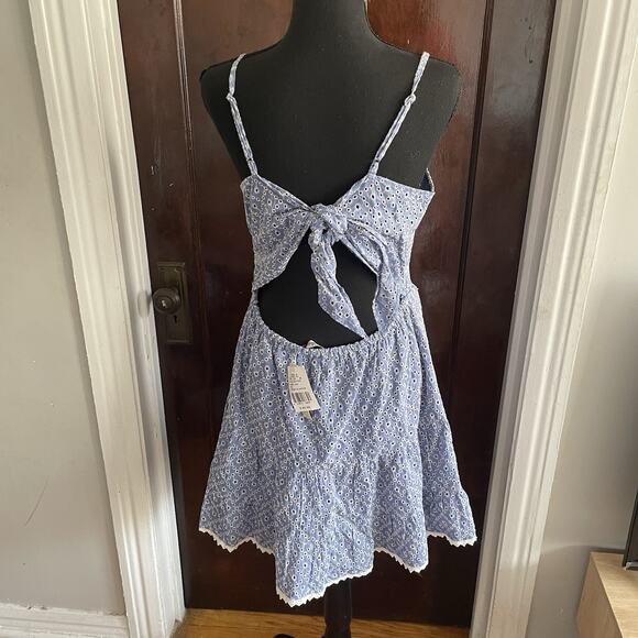 NWT Speechless Blue Eyelet Floral Sequins Spaghetti Strap Sundress Womens XL - Picture 6 of 7